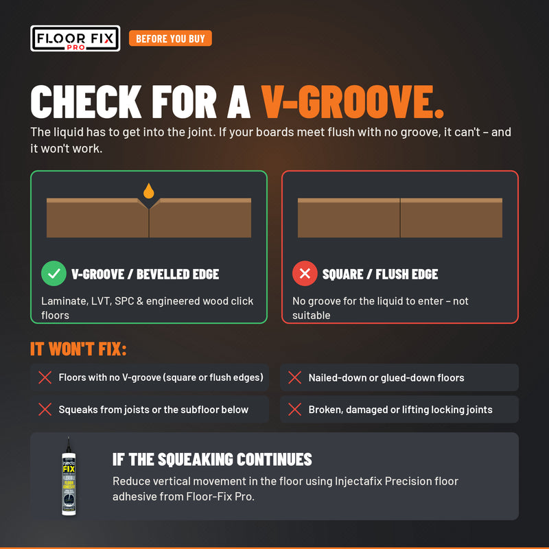 Cargue la imagen en el visor de la galería, Click Lube only works on click floors with a V-groove or bevelled edge
