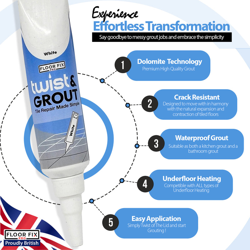 Cargue la imagen en el visor de la galería, Twist &amp; Grout - Tile Grout Revive And Restore Kit - Floor Fix Pro Loose Tile &amp; Hollow Floor Adhesive

