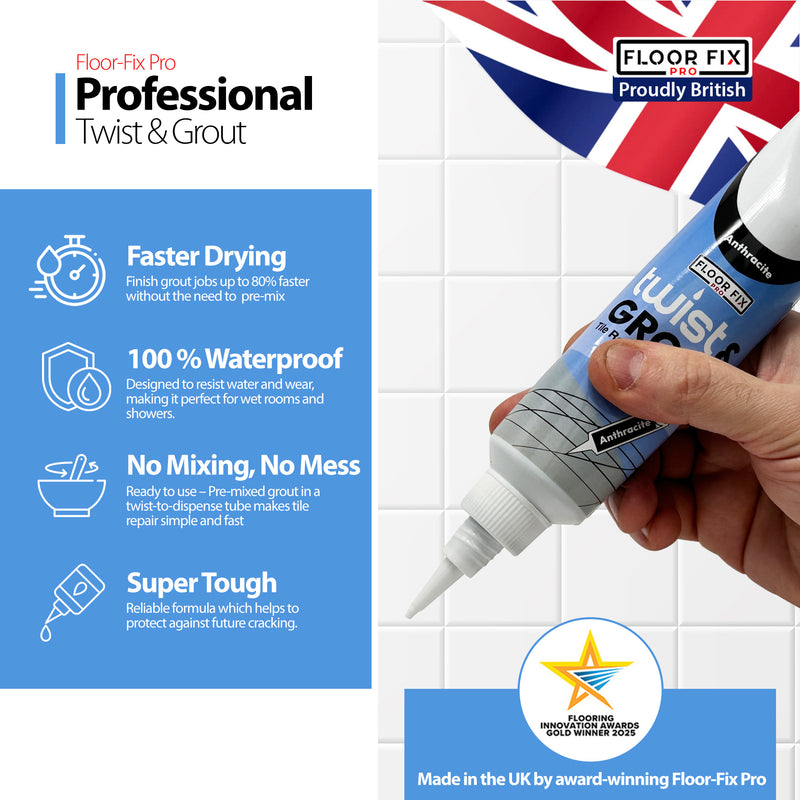 Cargue la imagen en el visor de la galería, Twist &amp; Grout - Tile Grout Revive And Restore Kit - Floor Fix Pro Loose Tile &amp; Hollow Floor Adhesive
