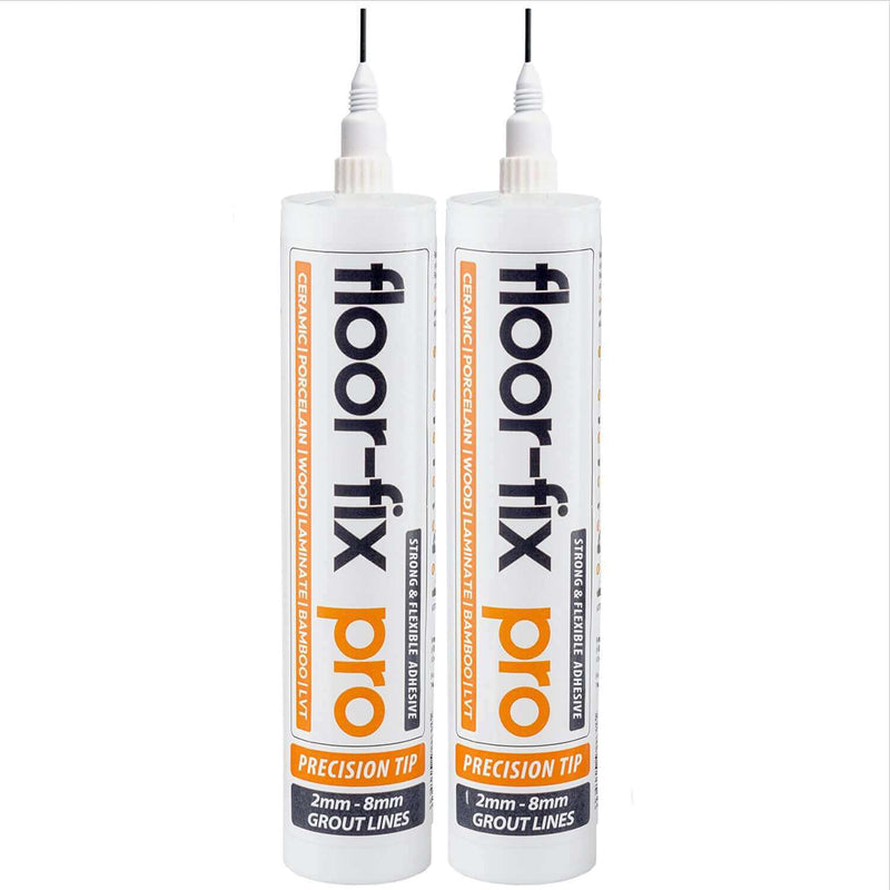 Cargue la imagen en el visor de la galería, Floor Fix Pro Floor-Fix Pro 300ml -Fix Loose Tiles &amp; Hollow Wood Floors Floor-Fix Pro is a super strength, low viscosity bonding adhesive for repairing loose or hollow tiles and creaky wood floors. To fix loose tiles simply drill a hole in the grout lines
